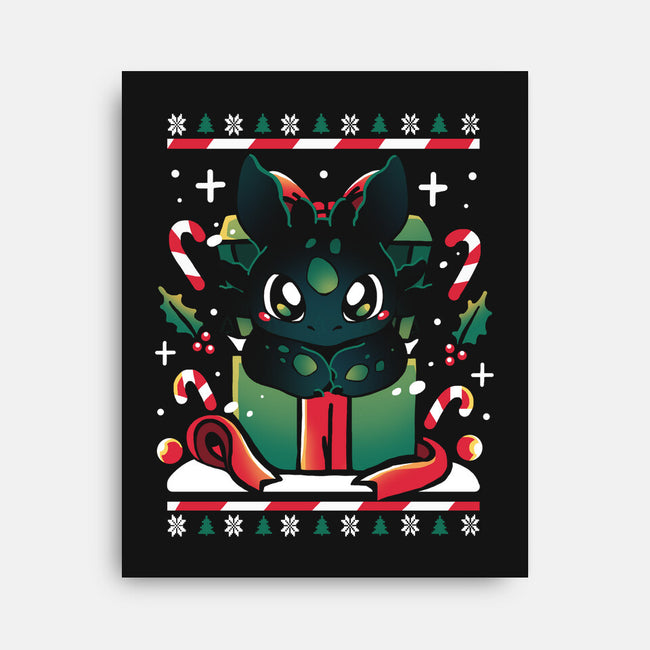 Dragon X-mas-None-Stretched-Canvas-Vallina84