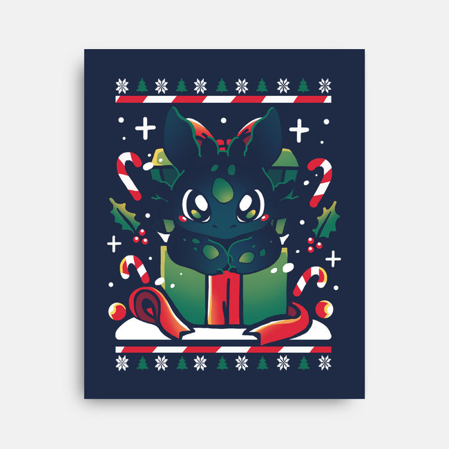 Dragon X-mas-None-Stretched-Canvas-Vallina84