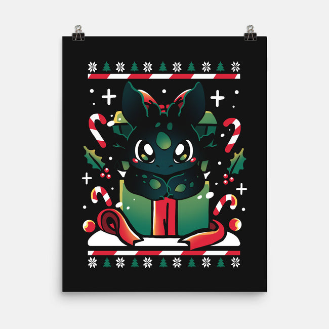 Dragon X-mas-None-Matte-Poster-Vallina84