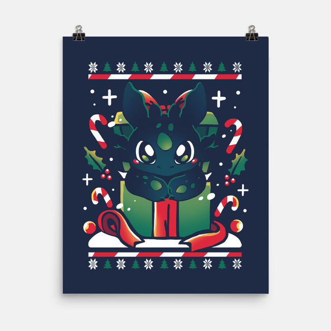 Dragon X-mas-None-Matte-Poster-Vallina84