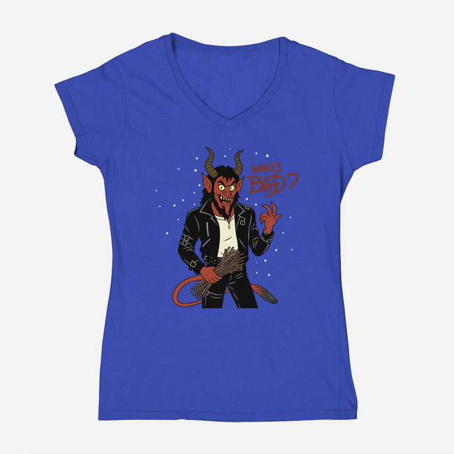 Who's Bad-Womens-V-Neck-Tee-Boggs Nicolas
