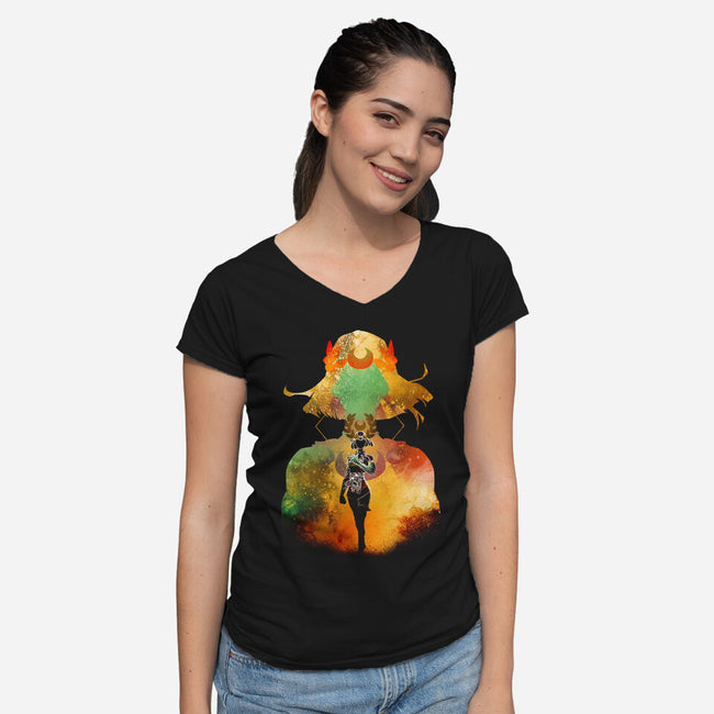 Negative Underworld Sister-Womens-V-Neck-Tee-Donnie