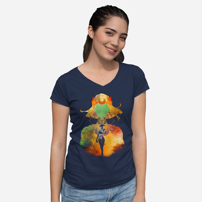 Negative Underworld Sister-Womens-V-Neck-Tee-Donnie