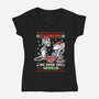 It's Christmas All Over The World-Womens-V-Neck-Tee-fanfabio
