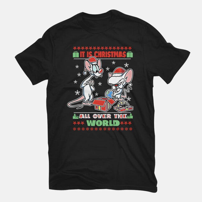 It's Christmas All Over The World-Womens-Fitted-Tee-fanfabio