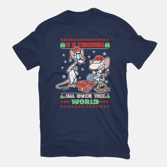 It's Christmas All Over The World-Womens-Fitted-Tee-fanfabio