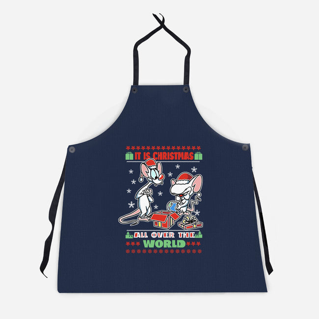 It's Christmas All Over The World-Unisex-Kitchen-Apron-fanfabio