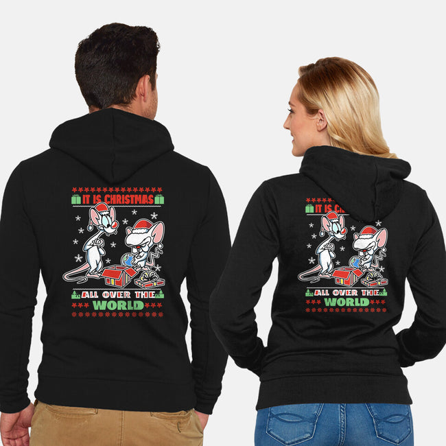 It's Christmas All Over The World-Unisex-Zip-Up-Sweatshirt-fanfabio