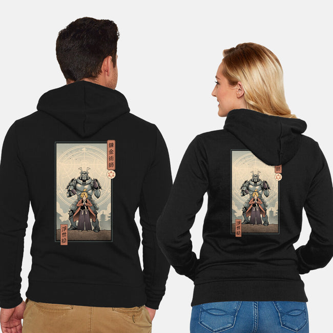 Brother's Ukiyo-e-Unisex-Zip-Up-Sweatshirt-vp021