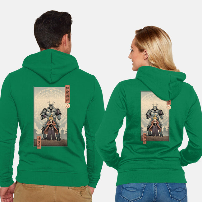 Brother's Ukiyo-e-Unisex-Zip-Up-Sweatshirt-vp021