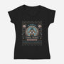 Woofio Zephyr Town Ugly Sweater-Womens-V-Neck-Tee-LAGELANTEE