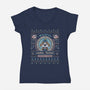 Woofio Zephyr Town Ugly Sweater-Womens-V-Neck-Tee-LAGELANTEE