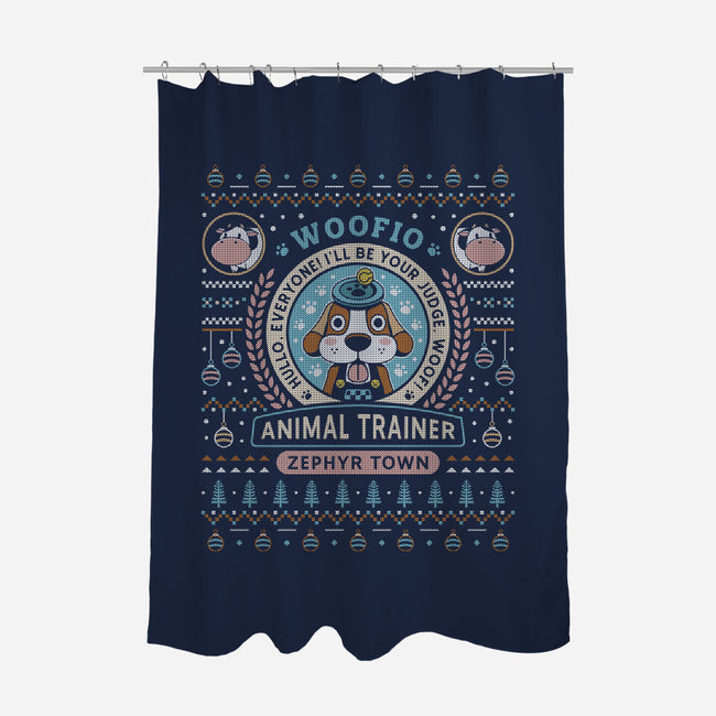 Woofio Zephyr Town Ugly Sweater-None-Polyester-Shower Curtain-LAGELANTEE