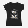 Penguin Kittens-Womens-V-Neck-Tee-Vallina84