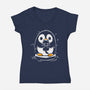 Penguin Kittens-Womens-V-Neck-Tee-Vallina84