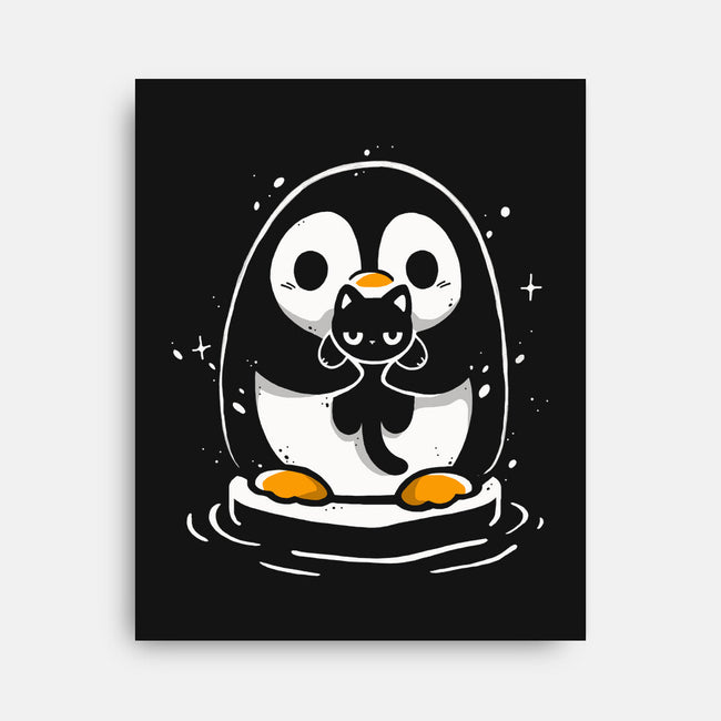 Penguin Kittens-None-Stretched-Canvas-Vallina84