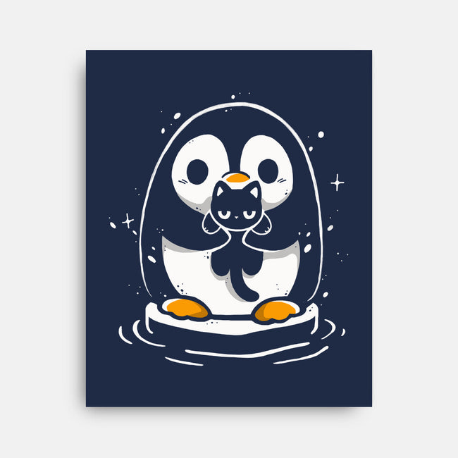Penguin Kittens-None-Stretched-Canvas-Vallina84