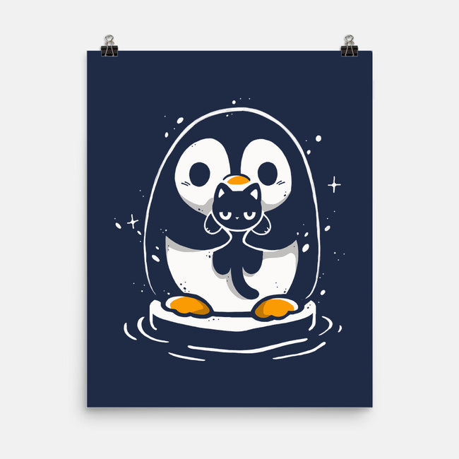 Penguin Kittens-None-Matte-Poster-Vallina84