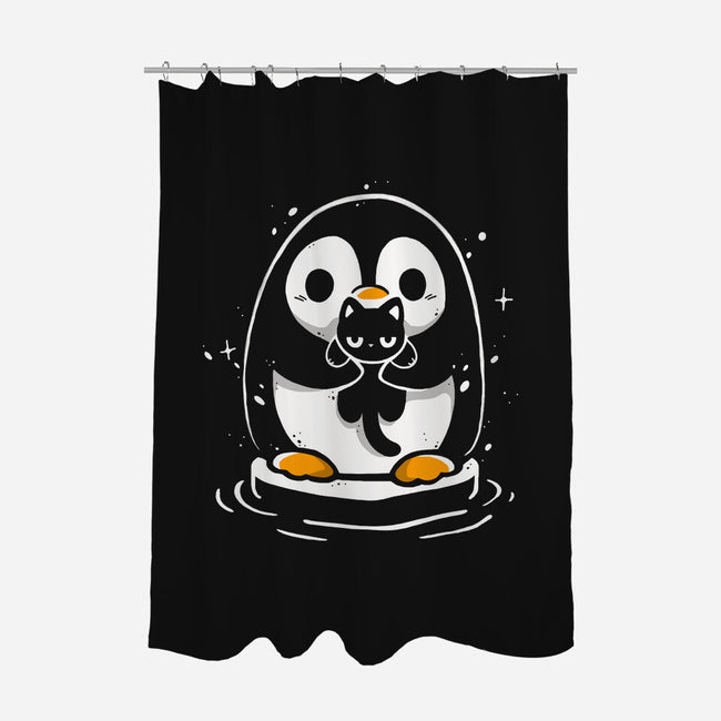 Penguin Kittens-None-Polyester-Shower Curtain-Vallina84