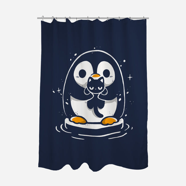 Penguin Kittens-None-Polyester-Shower Curtain-Vallina84