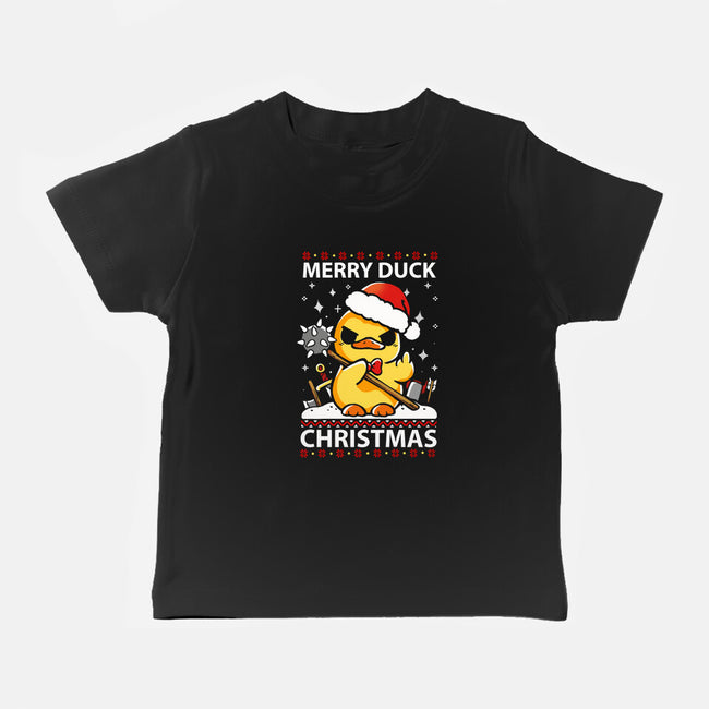 Merry Duck Christmas-Baby-Basic-Tee-Vallina84