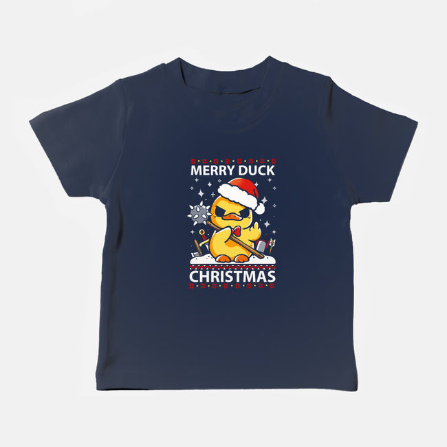 Merry Duck Christmas-Baby-Basic-Tee-Vallina84