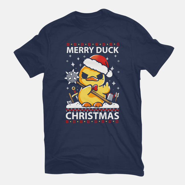 Merry Duck Christmas-Unisex-Basic-Tee-Vallina84