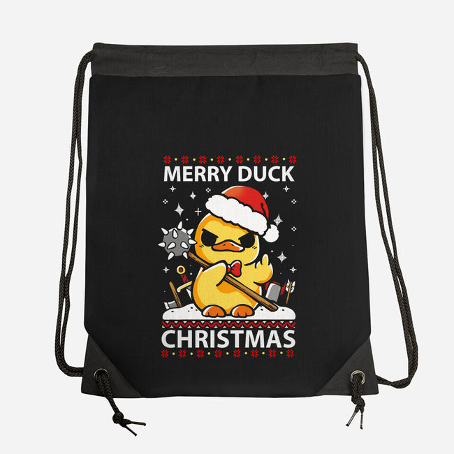 Merry Duck Christmas-None-Drawstring-Bag-Vallina84