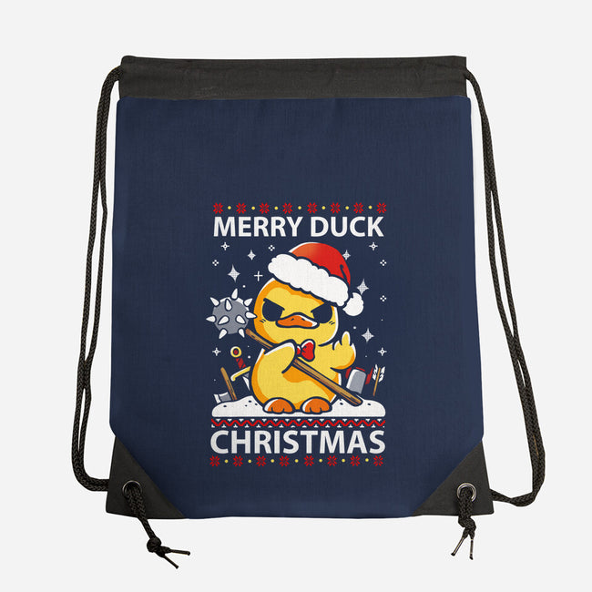 Merry Duck Christmas-None-Drawstring-Bag-Vallina84