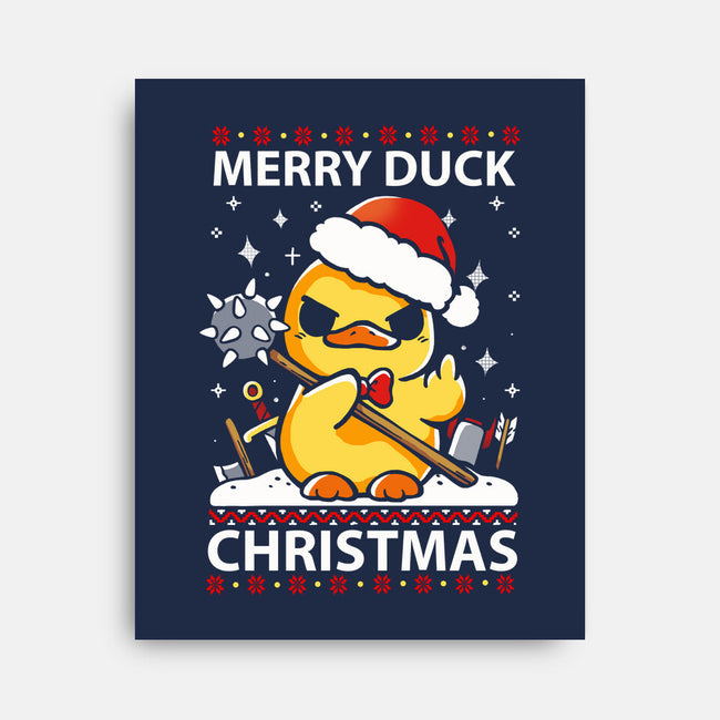 Merry Duck Christmas-None-Stretched-Canvas-Vallina84