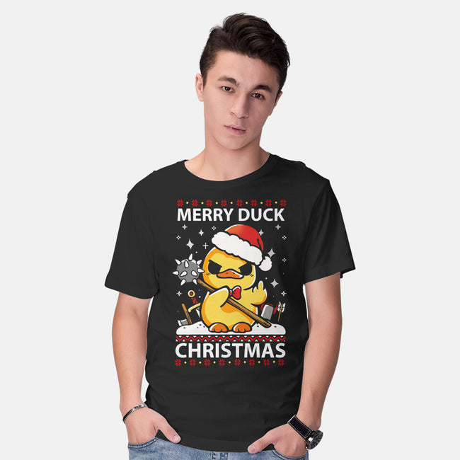 Merry Duck Christmas-Mens-Basic-Tee-Vallina84