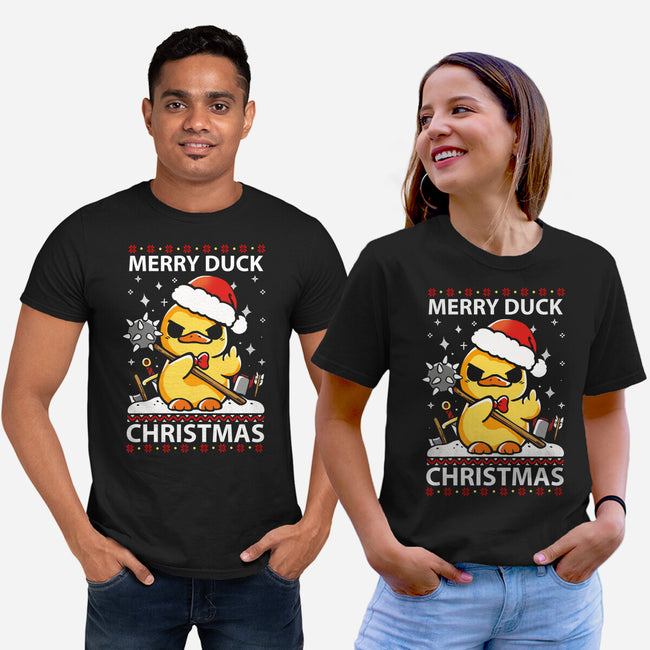 Merry Duck Christmas-Unisex-Basic-Tee-Vallina84