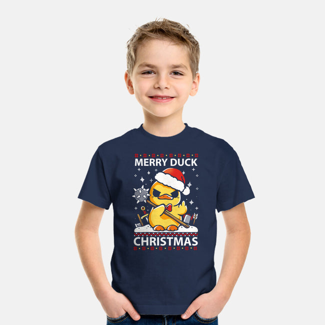 Merry Duck Christmas-Youth-Basic-Tee-Vallina84
