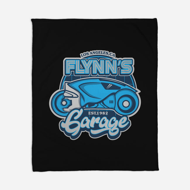 Flynn's Garage-None-Fleece-Blanket-SuperEdu