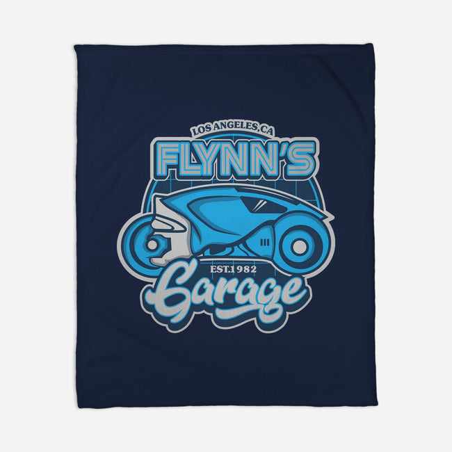 Flynn's Garage-None-Fleece-Blanket-SuperEdu