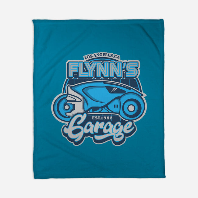 Flynn's Garage-None-Fleece-Blanket-SuperEdu