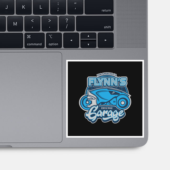 Flynn's Garage-None-Glossy-Sticker-SuperEdu