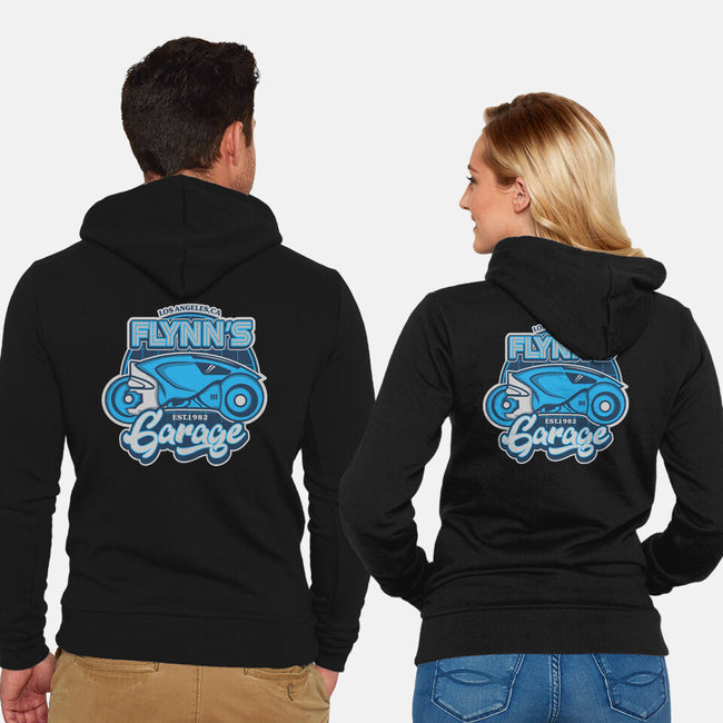 Flynn's Garage-Unisex-Zip-Up-Sweatshirt-SuperEdu