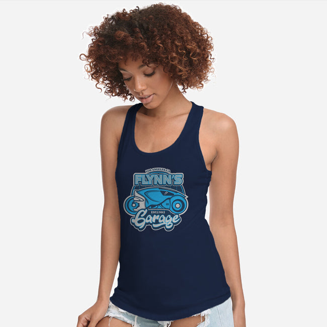 Flynn's Garage-Womens-Racerback-Tank-SuperEdu