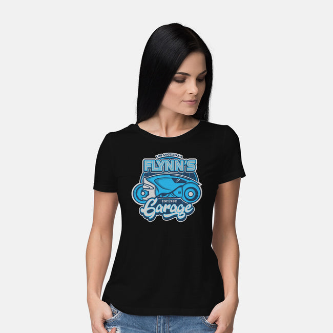 Flynn's Garage-Womens-Basic-Tee-SuperEdu