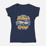 Doc Brown's Garage-Womens-V-Neck-Tee-SuperEdu