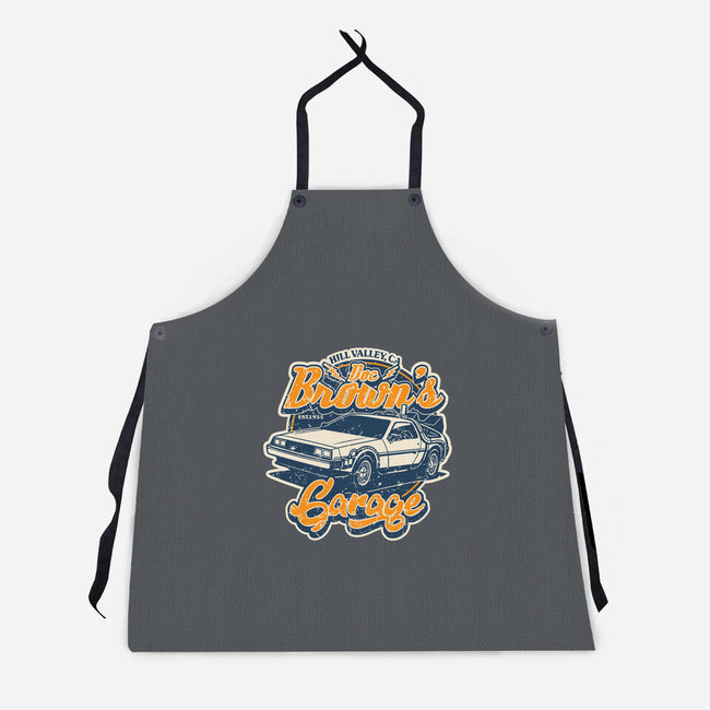 Doc Brown's Garage-Unisex-Kitchen-Apron-SuperEdu