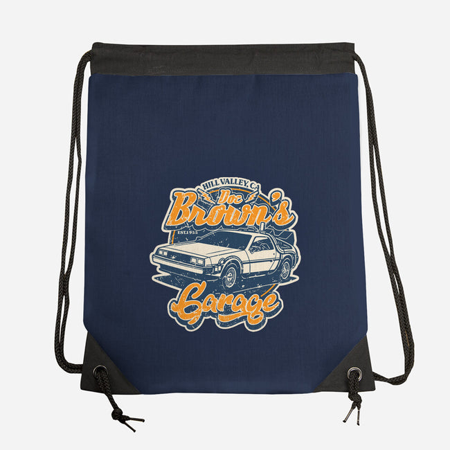 Doc Brown's Garage-None-Drawstring-Bag-SuperEdu