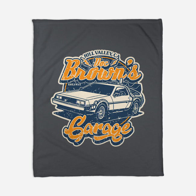 Doc Brown's Garage-None-Fleece-Blanket-SuperEdu