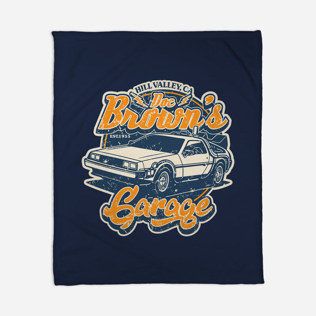Doc Brown's Garage-None-Fleece-Blanket-SuperEdu
