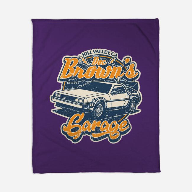 Doc Brown's Garage-None-Fleece-Blanket-SuperEdu