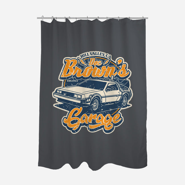 Doc Brown's Garage-None-Polyester-Shower Curtain-SuperEdu