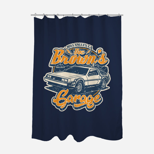 Doc Brown's Garage-None-Polyester-Shower Curtain-SuperEdu
