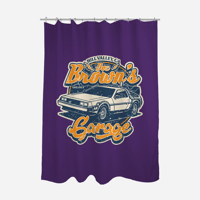 Doc Brown's Garage-None-Polyester-Shower Curtain-SuperEdu