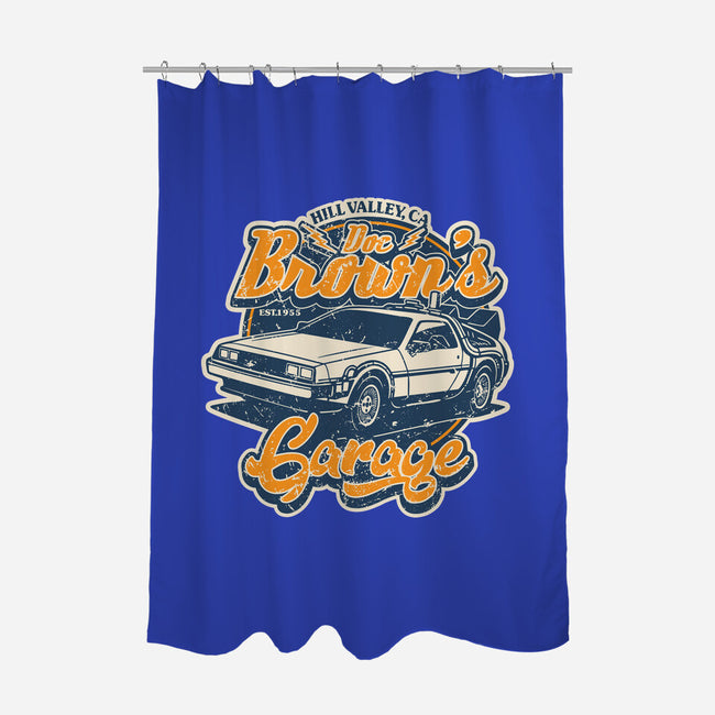 Doc Brown's Garage-None-Polyester-Shower Curtain-SuperEdu